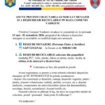 Anunț important privind colectarea deșeurilor în comuna Vaideeni